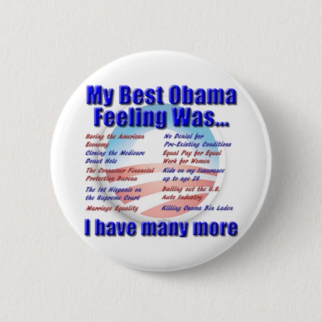 My Best Obama Feeling Was... Pinback Button (Front)