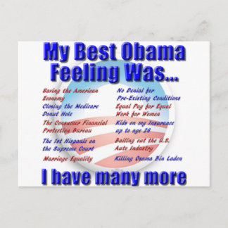 My Best Obama Feeling Was... Postcard