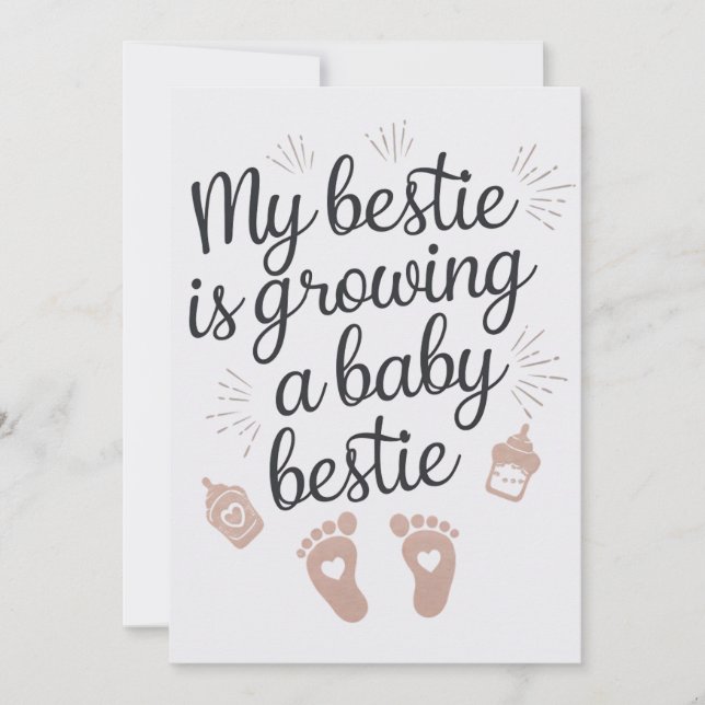 My Bestie Is Growing A Baby Bestie Funny Pregnancy Holiday Card (Front)
