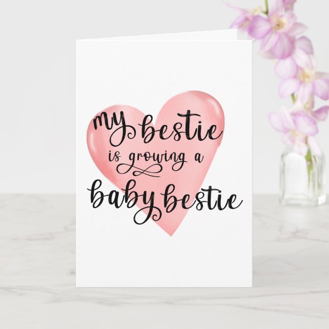 My Bestie Is Pregnant Personalized Card (Orchid)