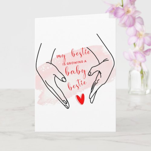 My Bestie Is Pregnant Personalized Card