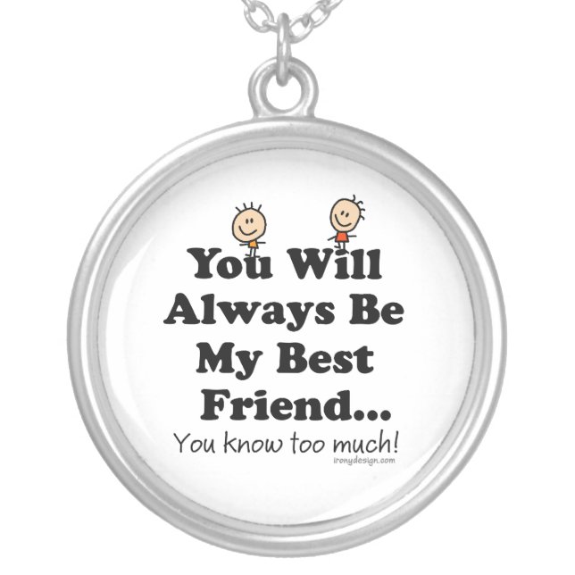 My BFF Saying Silver Plated Necklace (Front)