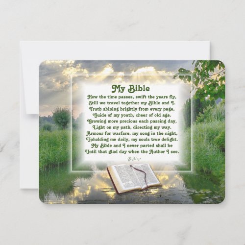 My Bible Christian poem with Sunlit Scene  Holiday Card