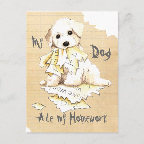 My Bichon Ate My Homework Postcard