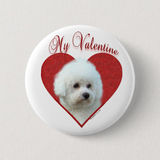 My Bichon Frise Valentine Pinback Button