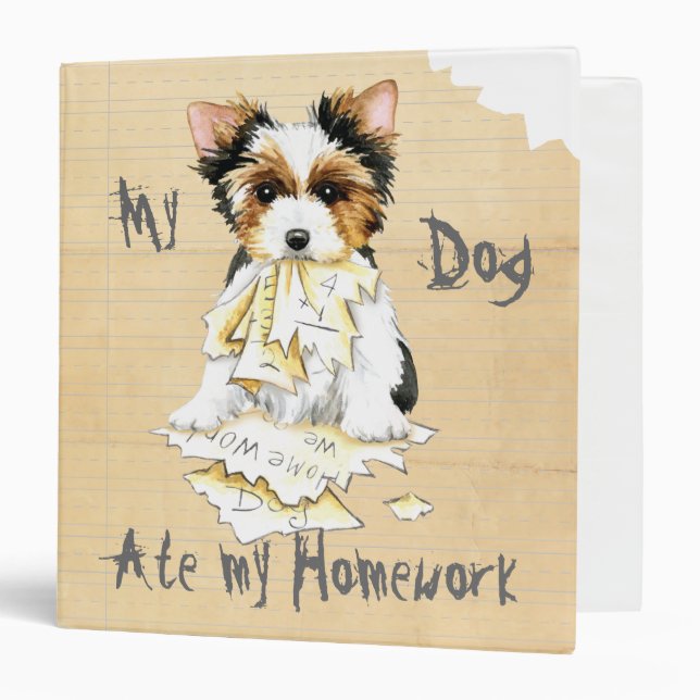 My Biewer Terrier Ate My Homework 3 Ring Binder (Front/Inside)