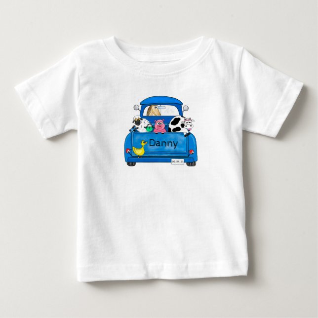 My Big Blue Truck Baby T-Shirt (Front)