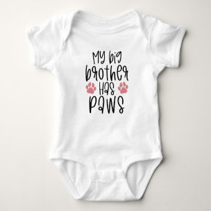 My Big Brother Has Paws, Cute Dog Siblings Baby Bodysuit