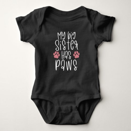 My Big Sister has Paws Baby Bodysuit