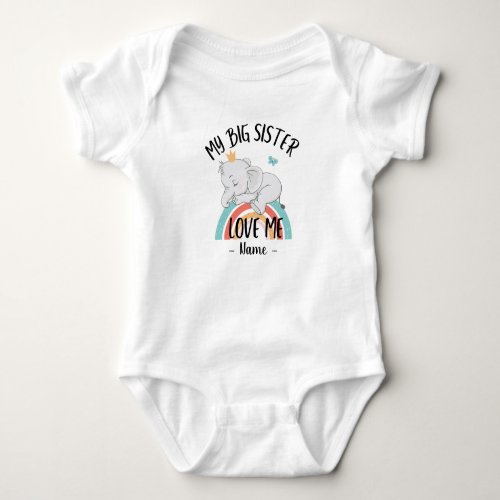 My Big Sister Love Me With Personalized Name Baby Bodysuit