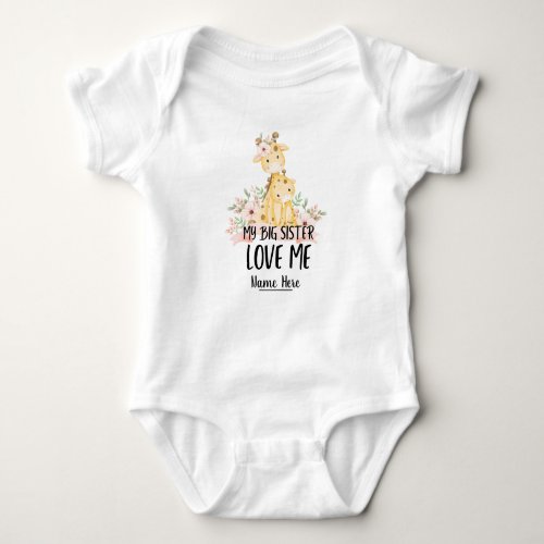 My Big Sister Love Me With Personalized Name Baby Bodysuit