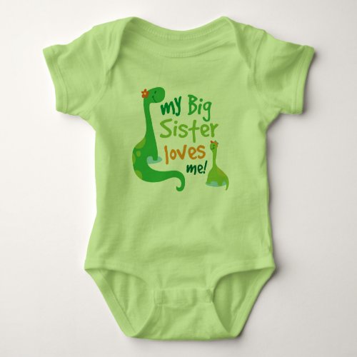 My Big Sister Loves Me Dinosaur T_shirt Baby Bodysuit
