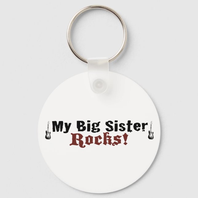 My Big Sister Rocks Keychain (Front)
