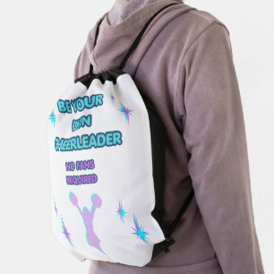 MY BIGGEST FAN GIRL'S MOTIVATIONAL PURPLE BLACK DRAWSTRING BAG