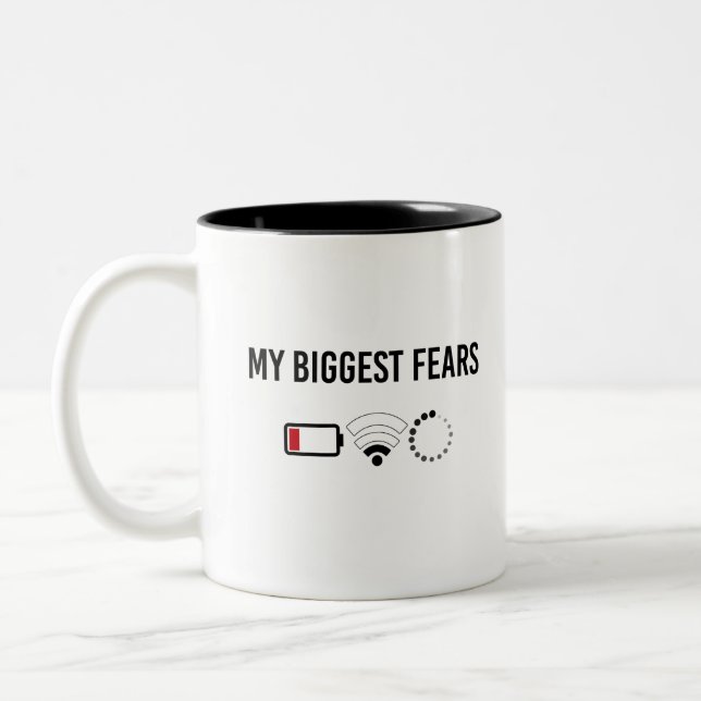 My Biggest Fears Programmer Shirt Program Icon Two-Tone Coffee Mug (Left)