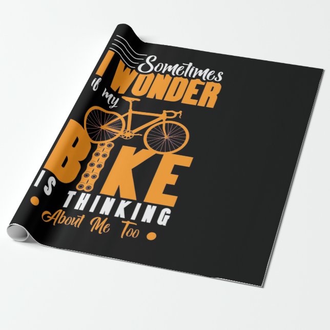 My Bike Is Thinking About Me Wrapping Paper (Unrolled)