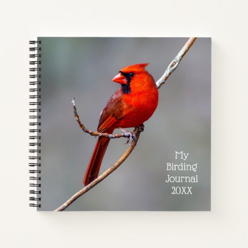 My Birding Journal Cardinal Spiral Notebook