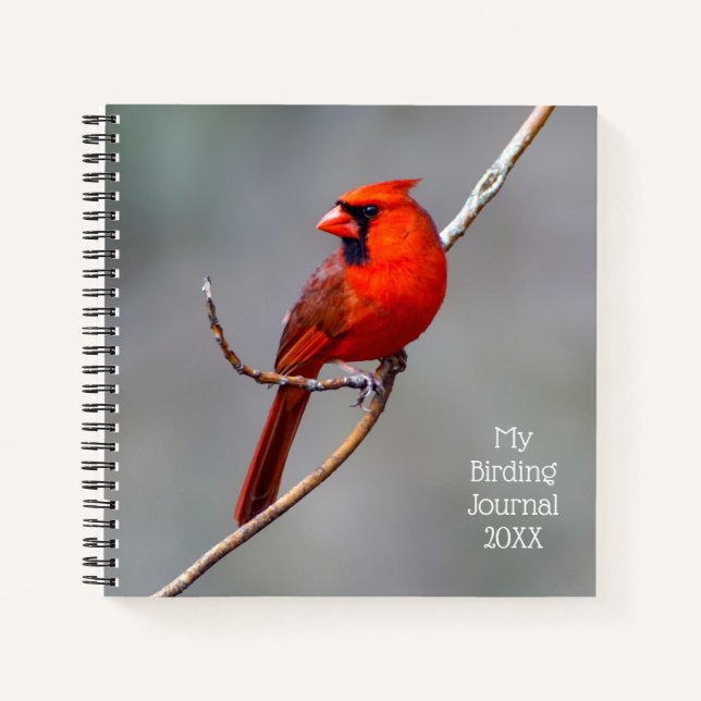 My Birding Journal Cardinal Spiral Notebook (Front)