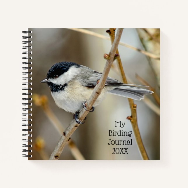 My Birding Journal Chickadee Spiral Notebook (Front)