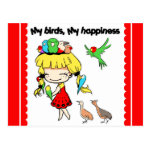My birds my happiness postcard