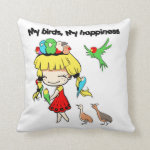 My birds my happiness pillow