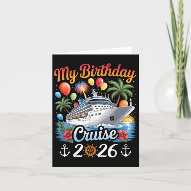 My Birthday Cruise 2026 Family Cruise Vacation Tri Card (Front)