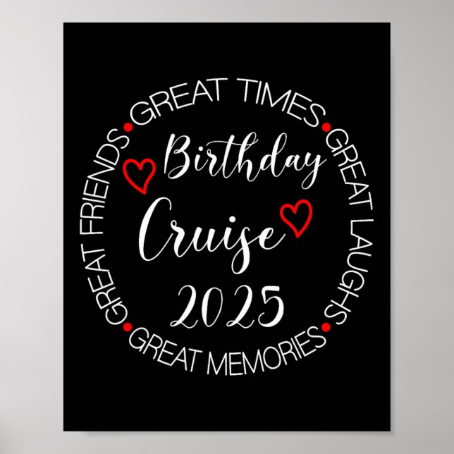 My Birthday Cruise Trip 2025 Vacation Matching Fam Poster (Front)