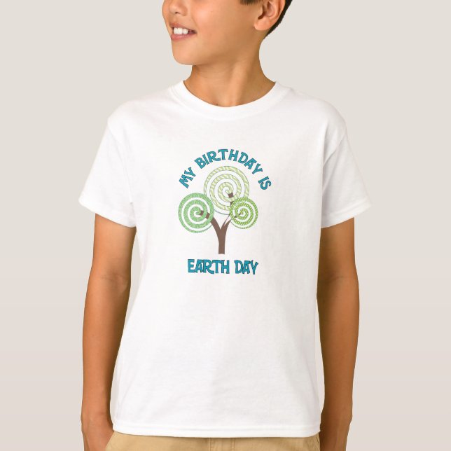 My Birthday Is Earth Day Kids T-Shirt (Front)