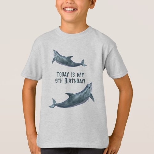 My Birthday Kids Dolphin Saying T_Shirt