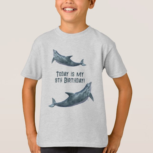 My Birthday Kids Dolphin Saying T-Shirt (Front)