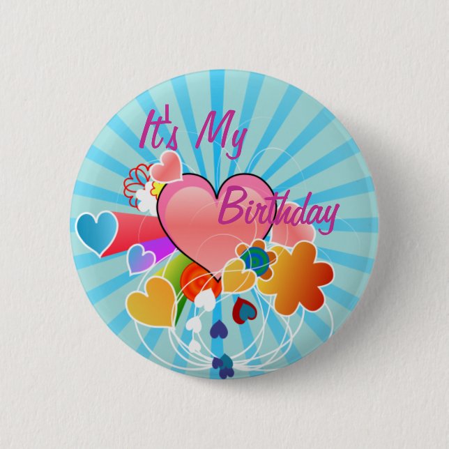 My Birthday Pinback Button (Front)