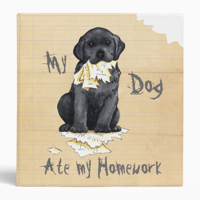 My Black Lab Ate My Homework 3 Ring Binder (Front)