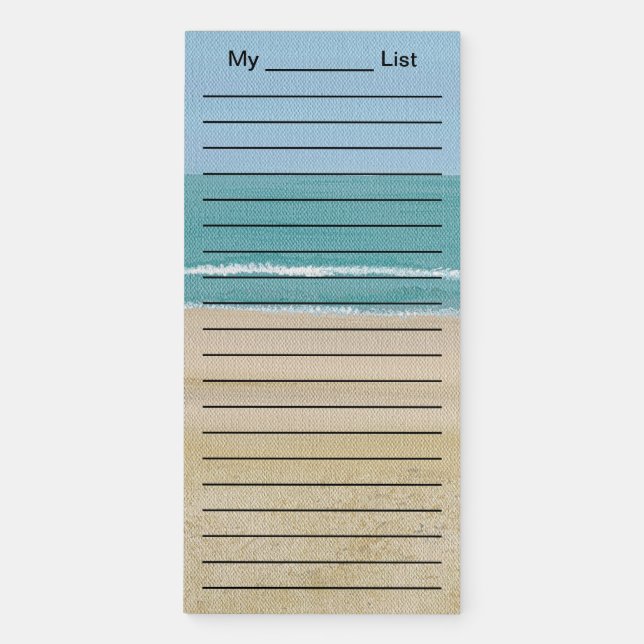 My Blank List on Beach Themed Notepads (Front)