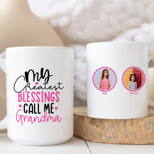 My Blessings Call Me Grandma Grandkids Photography Coffee Mug
