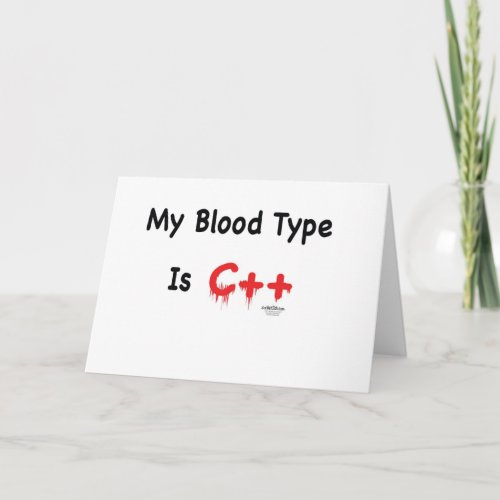 My blood type is c card