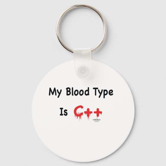 My blood type is c++ keychain (Front)