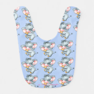 "My Blue Elephant" Bib