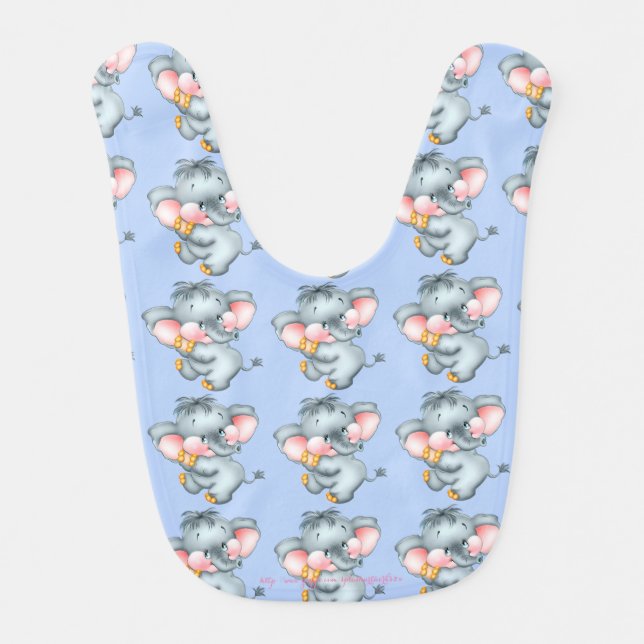 "My Blue Elephant" Bib (Front)