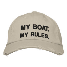 My Boat. My Rules - funny boating Embroidered Baseball Cap