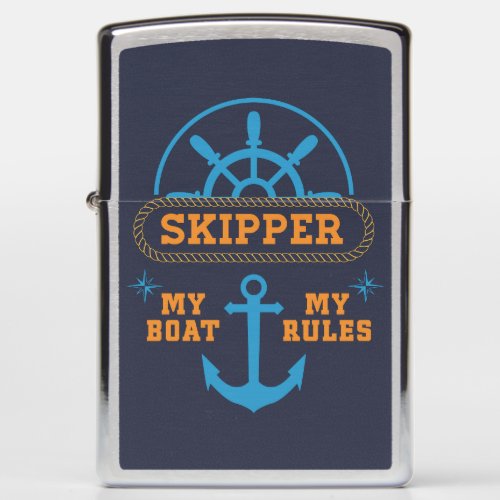 My Boat My Rules Funny Ship Captain Motto Zippo Lighter