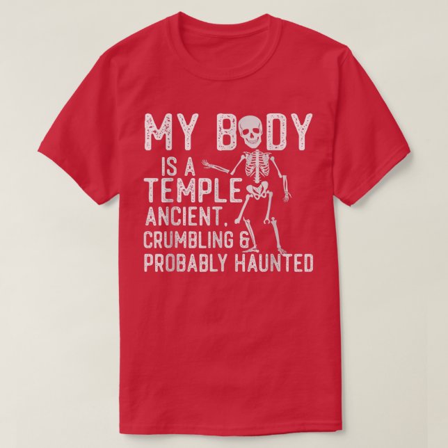 My Body Is A Temple Ancient, Crumbling & Probably  T-Shirt (Design Front)