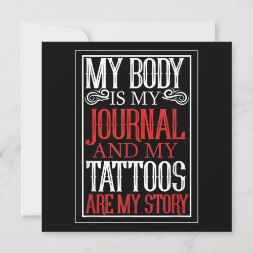 My Body Is My Journal Tattoo Artist Lover Gift Holiday Card