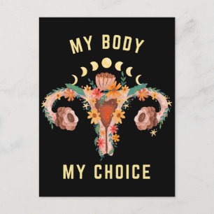My Body My Choice Feminist Postcard