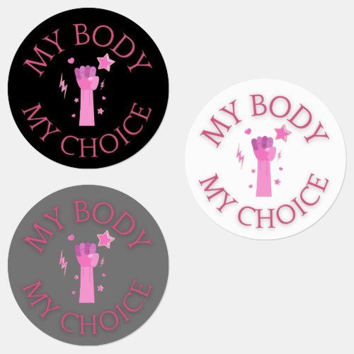 My Body My Choice Pink Fist Feminist   Labels