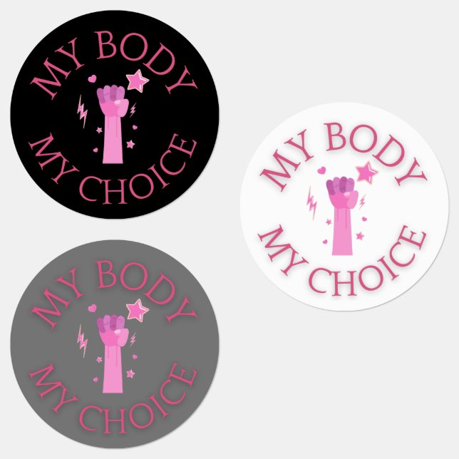 My Body My Choice Pink Fist Feminist   Labels (Group)