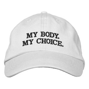 My body, my choice, pro abortion black white embroidered baseball cap