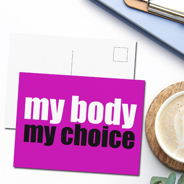 My Body My Choice Prochoice Feminist Pink Postcard (Creator Uploaded)
