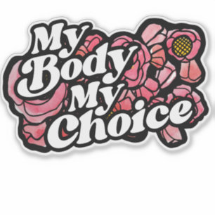 My Body My Choice Red Poppy Art Pro-Choice Sticker