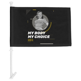 My Body My Choice Retro Women' Rights Illustration Car Flag