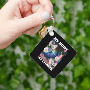 My Body My Choice Women's Rights Illustration Keychain